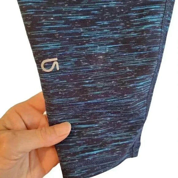 Gap Fit Women's Navy/Turquoise Poly/Spandex Fleece Lined Leggings - Picture 9 of 11
